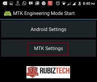 MTK Engineering Mode .